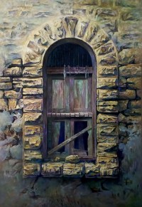 Hanif Shahzad, Old Window I , 32 x 48 Inch, Oil on Canvas,  Landscape Painting, AC-HNS-092